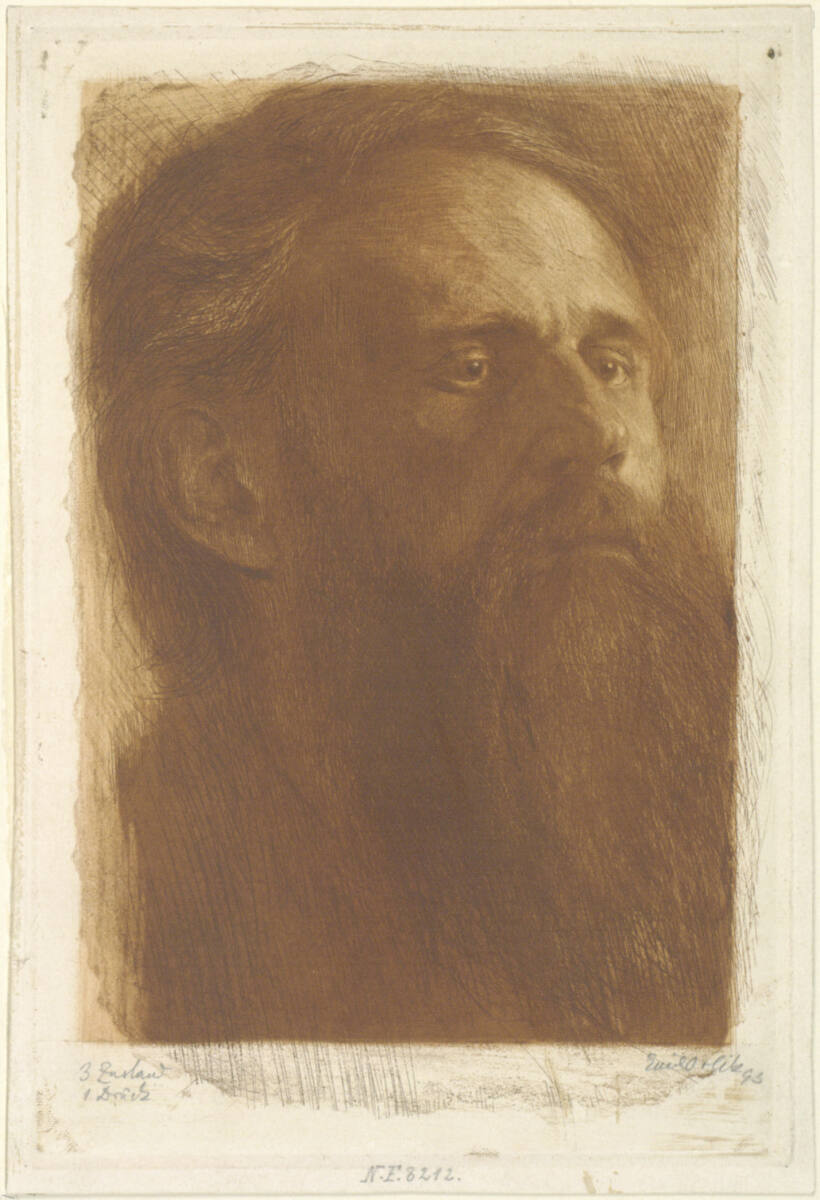 Männlicher Kopf, Emil Orlík, 1893