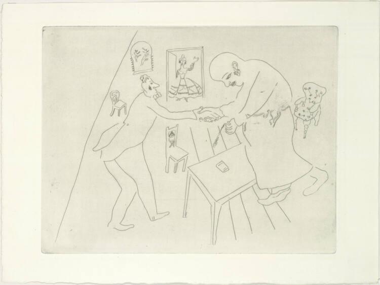 Marc Chagall, Tschitschikow und Manilov verabschieden sich voneinander, Inv. Nr.: DG1952/475/12