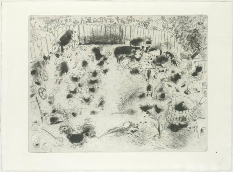 Marc Chagall, Der Hühnerhof, Inv. Nr.: DG1952/475/17