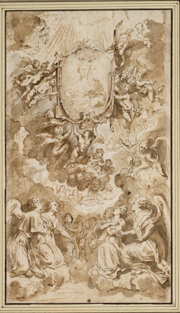 Peter Paul Rubens, Marienbild, von Engeln verehrt (Entwurf für den Hochaltar in S. Maria in Val…