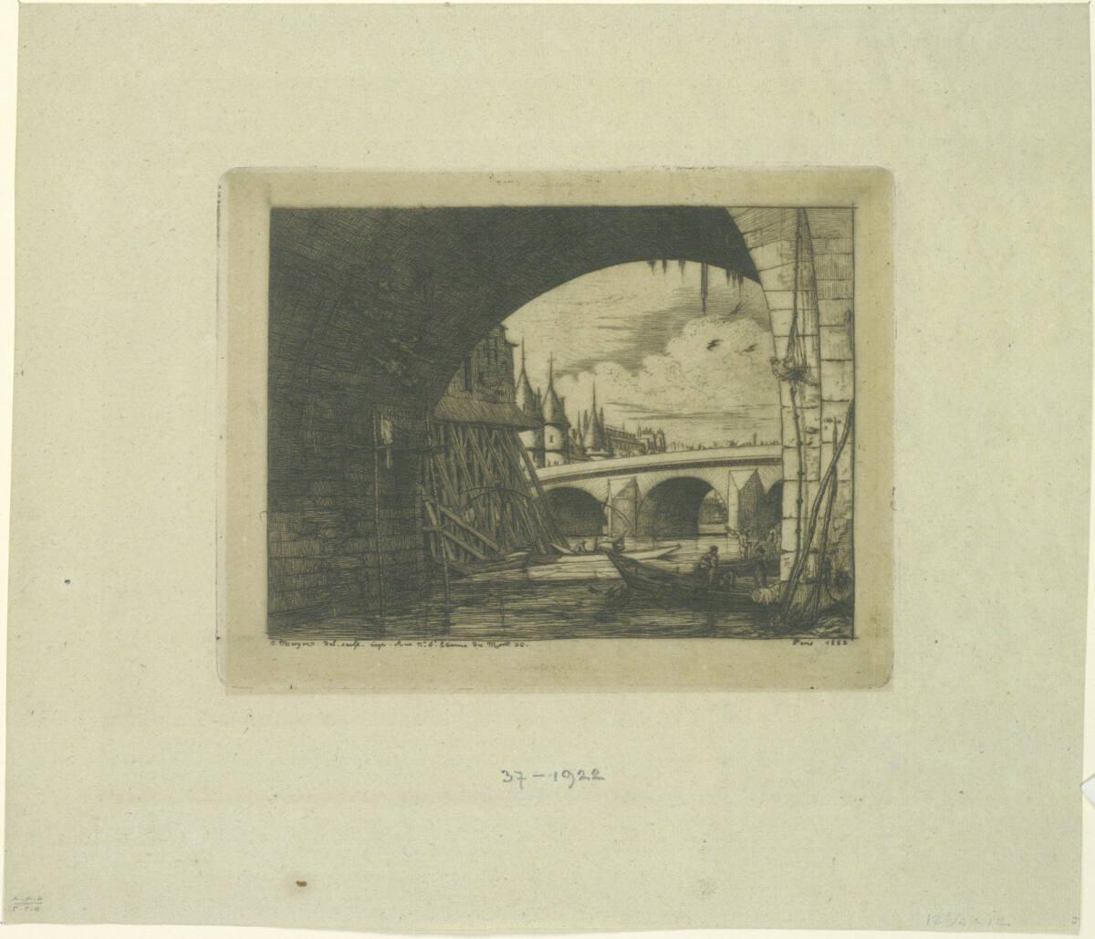 Charles Meryon, Brückenbogen des Pont Notre-Dame, Inv. Nr.: DG1922/37