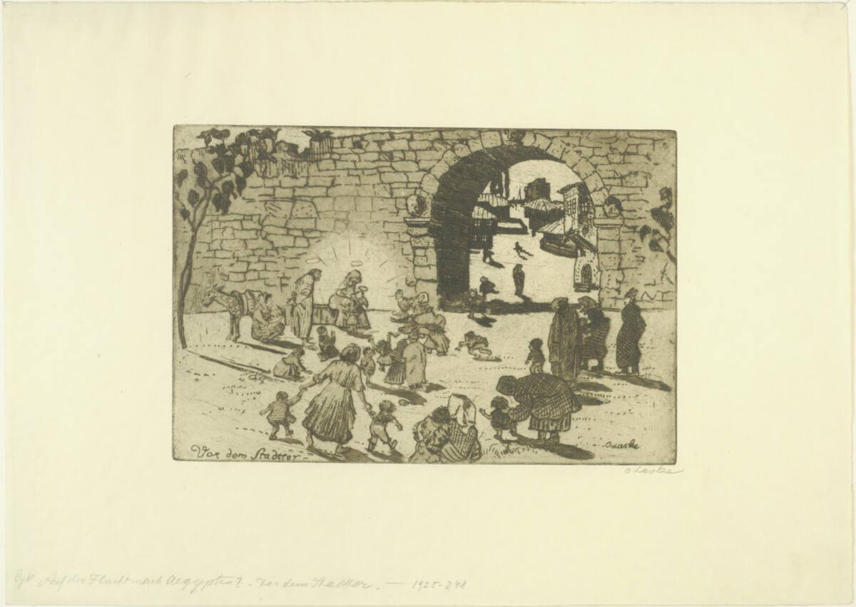 Oskar Laske, Auf der Flucht nach Ägypten - Vor dem Stadttor, Inv. Nr.: DG1925/248