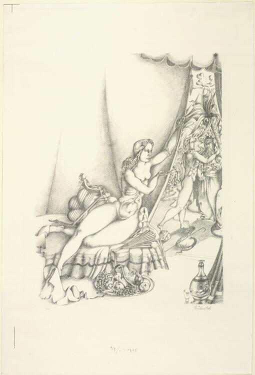 Albert Paris Gütersloh, Mädchen in einem Zelt, Inv. Nr.: DG1925/39/1