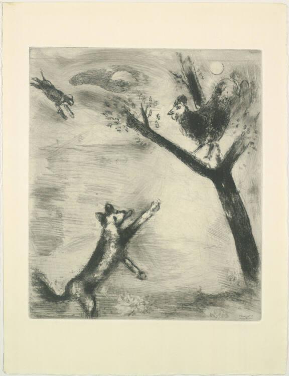 Marc Chagall, Der Hahn und der Fuchs, Inv. Nr.: DG1952/476/22