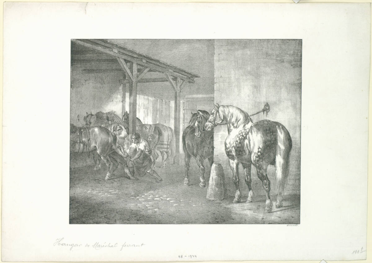 Hangar de maréchal-ferrant, Théodore Géricault, 1823