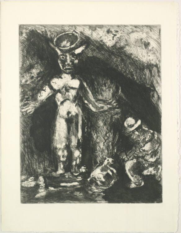 Marc Chagall, Der Mann und das hölzerne Götzenbild, Inv. Nr.: DG1952/476/42