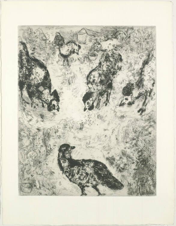 Marc Chagall, Das Rebhuhn und die Hähne, Inv. Nr.: DG1952/476/94