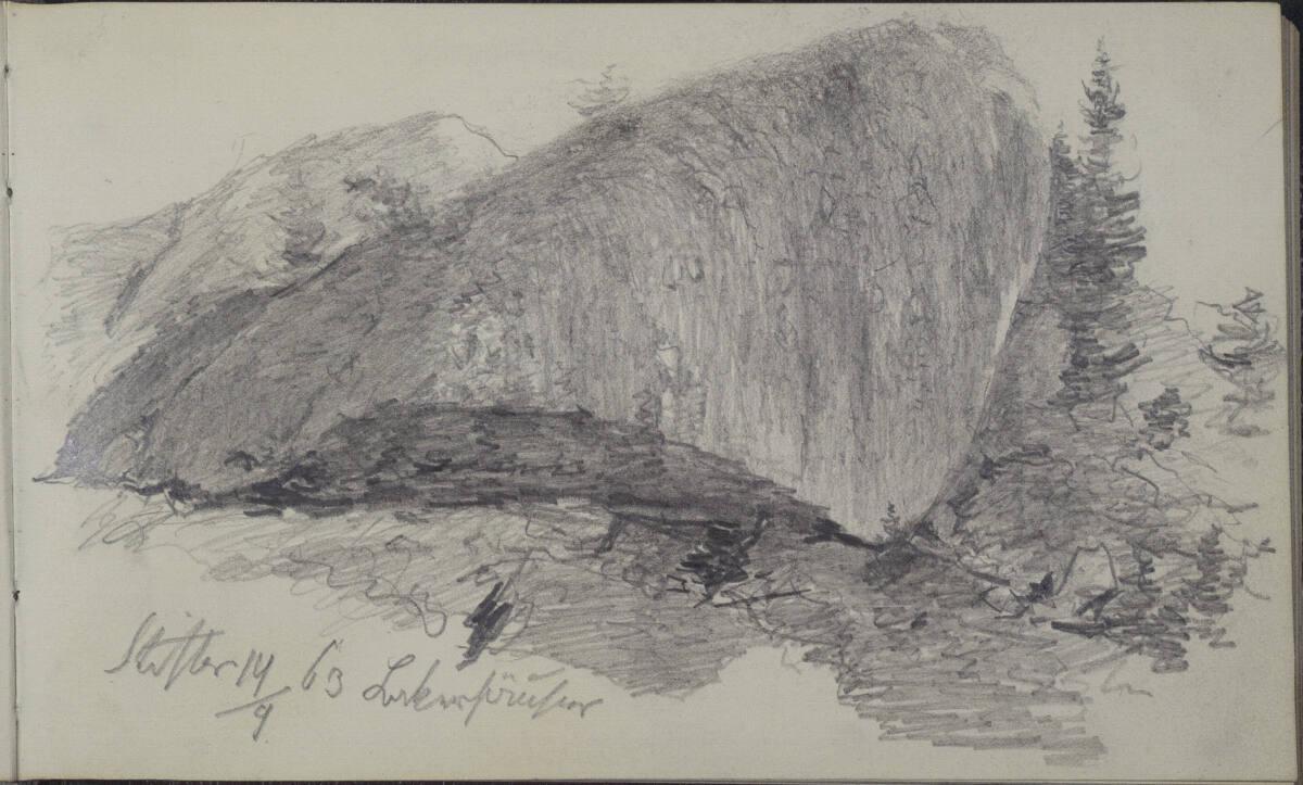 Adalbert Stifter, Lackenhäuser, Felsstudie, Inv. Nr.: 31377/38v