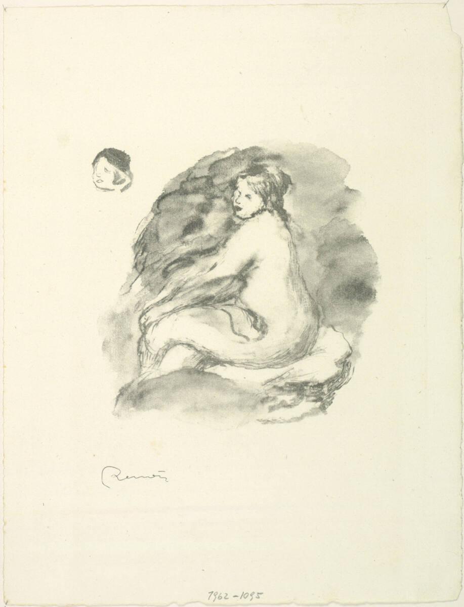 Pierre-Auguste Renoir, Studie eines weiblichen Aktes, sitzend, Inv. Nr.: DG1962/1095