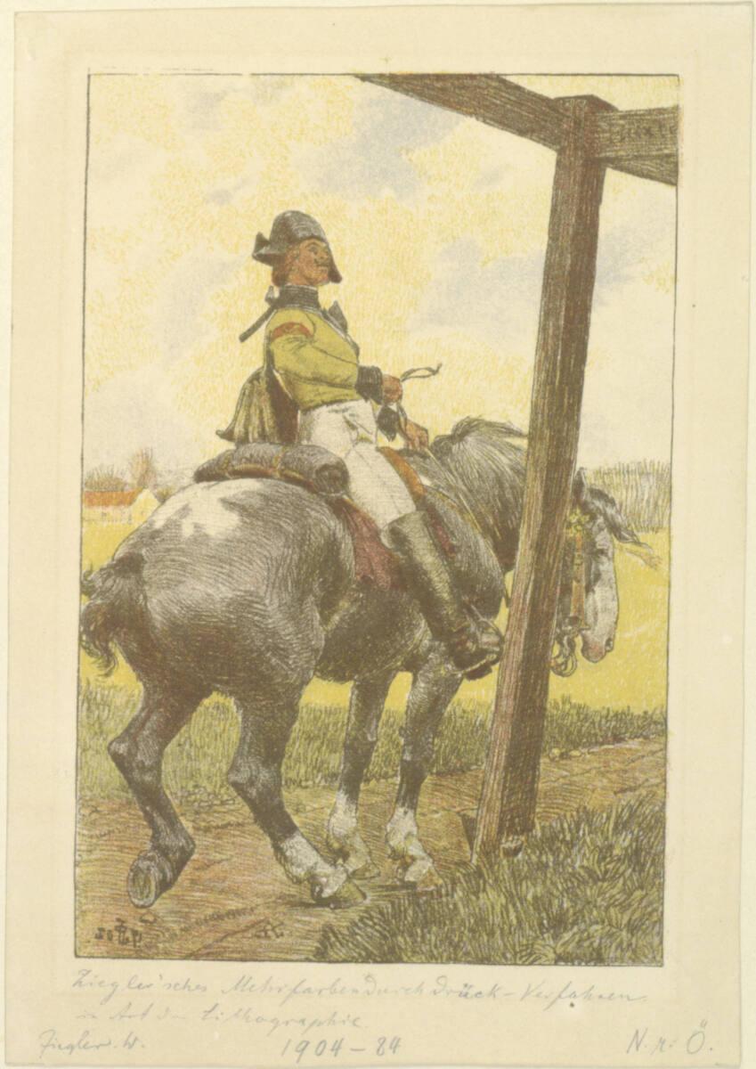 Walter Ziegler, Postreiter vor einem Wegweiser, Inv. Nr.: DG1904/84
