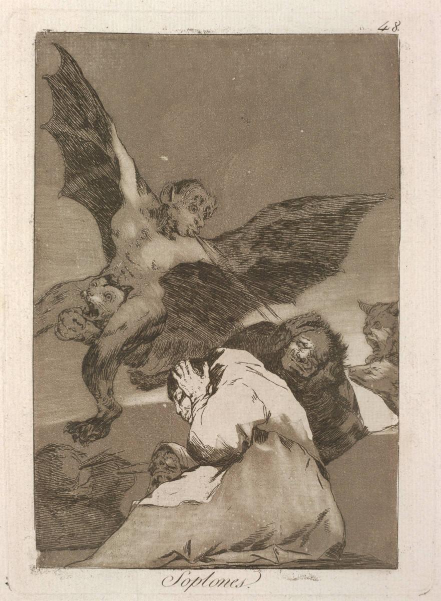 Francisco José de Goya y Lucientes, Los Caprichos: Soplones. - Ohrenbläser., Inv. Nr.: DG1935/6…