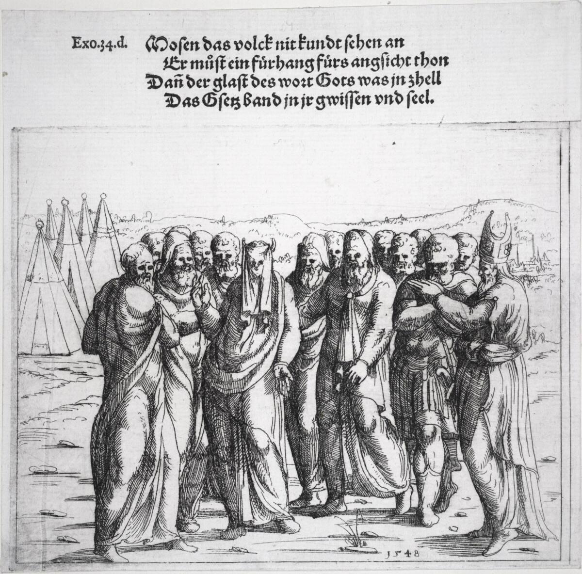 Augustin Hirschvogel, Moses verhüllt sein Antlitz, Inv. Nr.: DG1930/1907