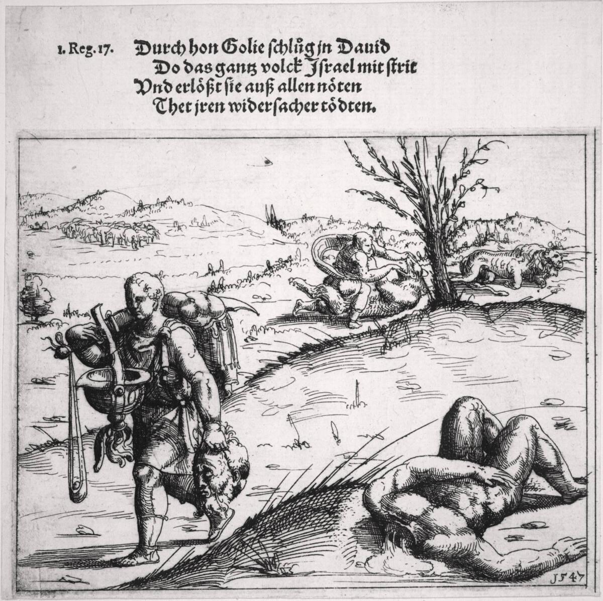 Augustin Hirschvogel, David mit dem Haupt des Goliath, Inv. Nr.: DG1930/1931