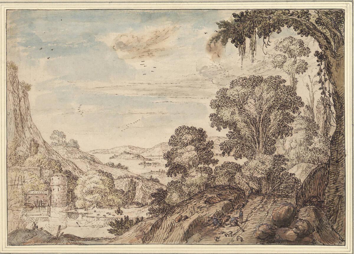 Jacob Symonsz. Pynas, Weg am Waldrand mit Blick auf ein Kastell, Inv. Nr.: 8332