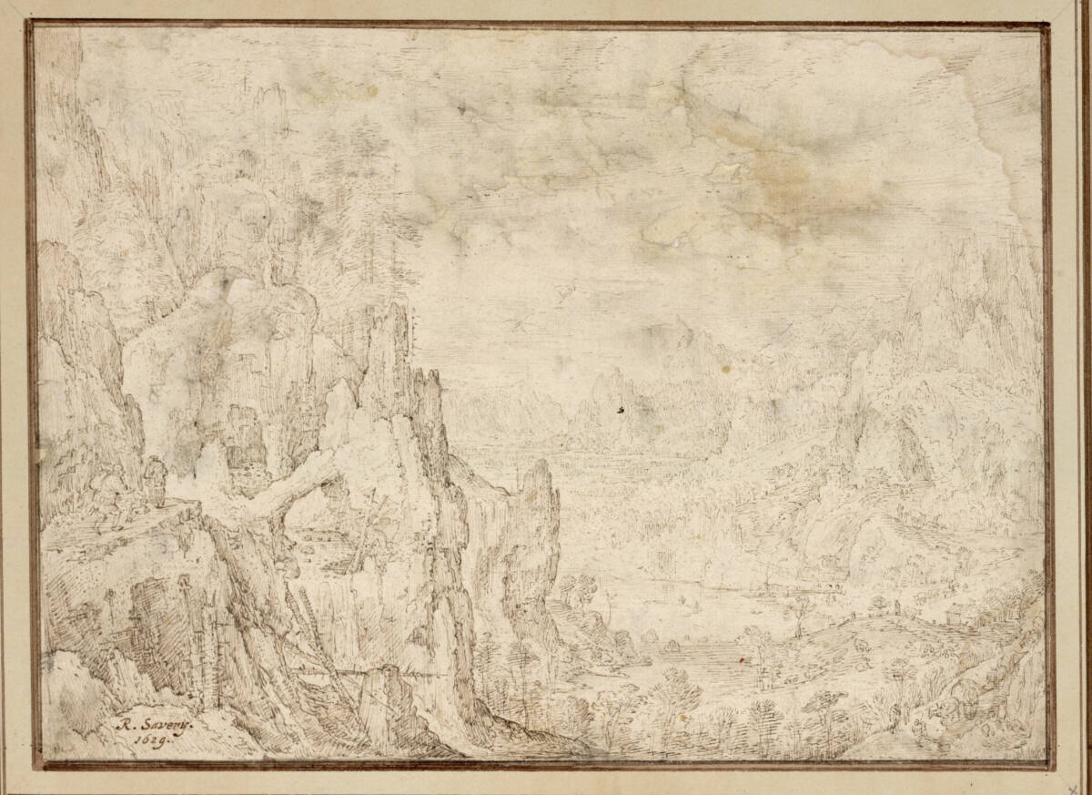 Karstige Gebirgslandschaft mit Flußtal, Roelant Savery