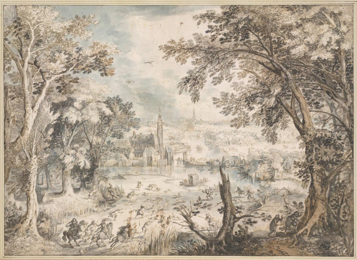 David Vinckboons, Landschaft mit Hasenjagd, Inv. Nr.: 8343