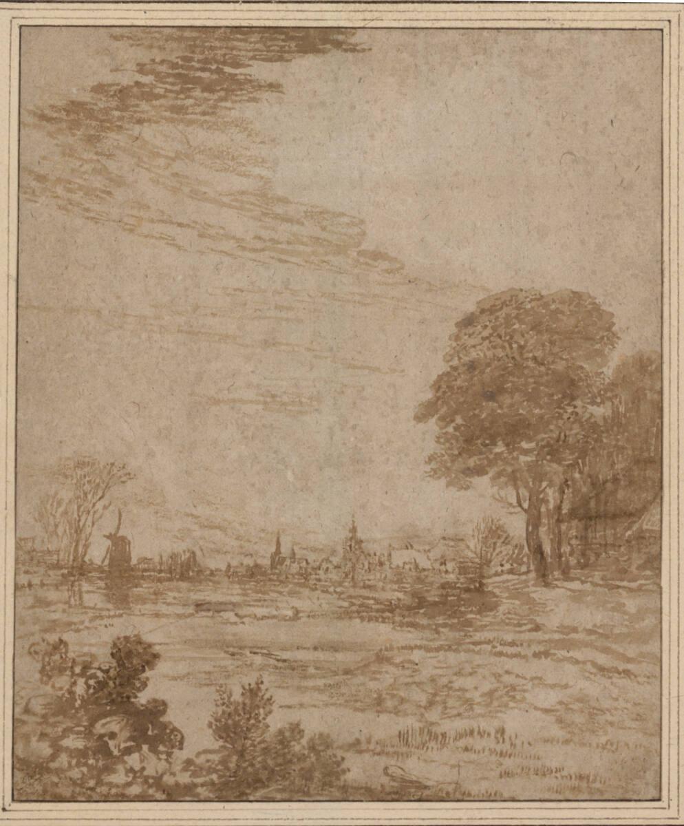 Aert van der  Neer d. Ä., Wiesenlandschaft mit Fernblick auf eine Stadt, Inv. Nr.: 8385