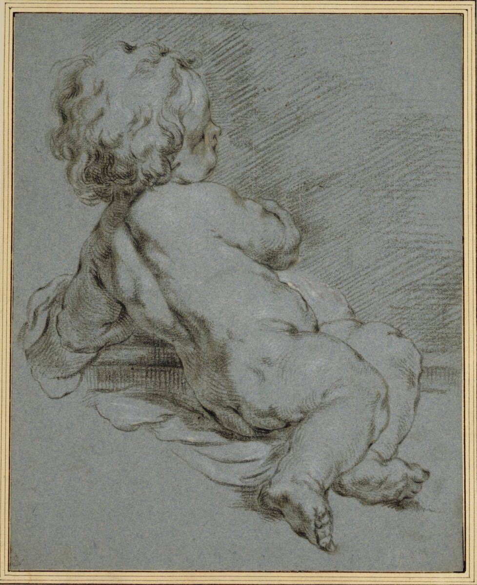 Studie eines sitzenden Putto, im Profil nach rechts, Pieter van Mol