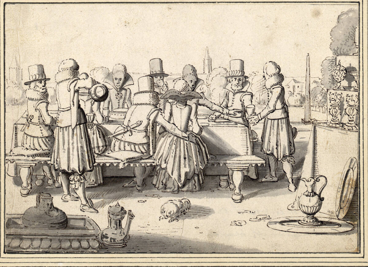 Tafelnde Gesellschaft im Freien, Esaias van de Velde