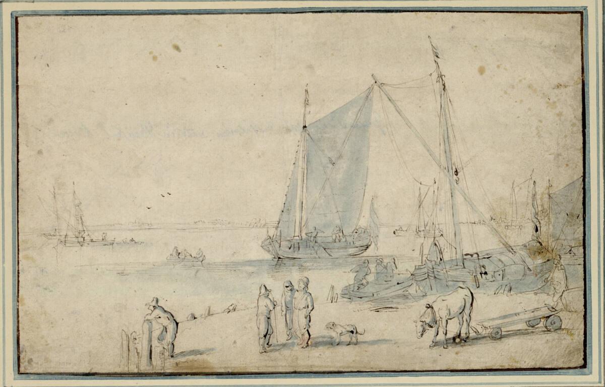 Anonym, Am Kai eines Bootshafens, Inv. Nr.: 8416