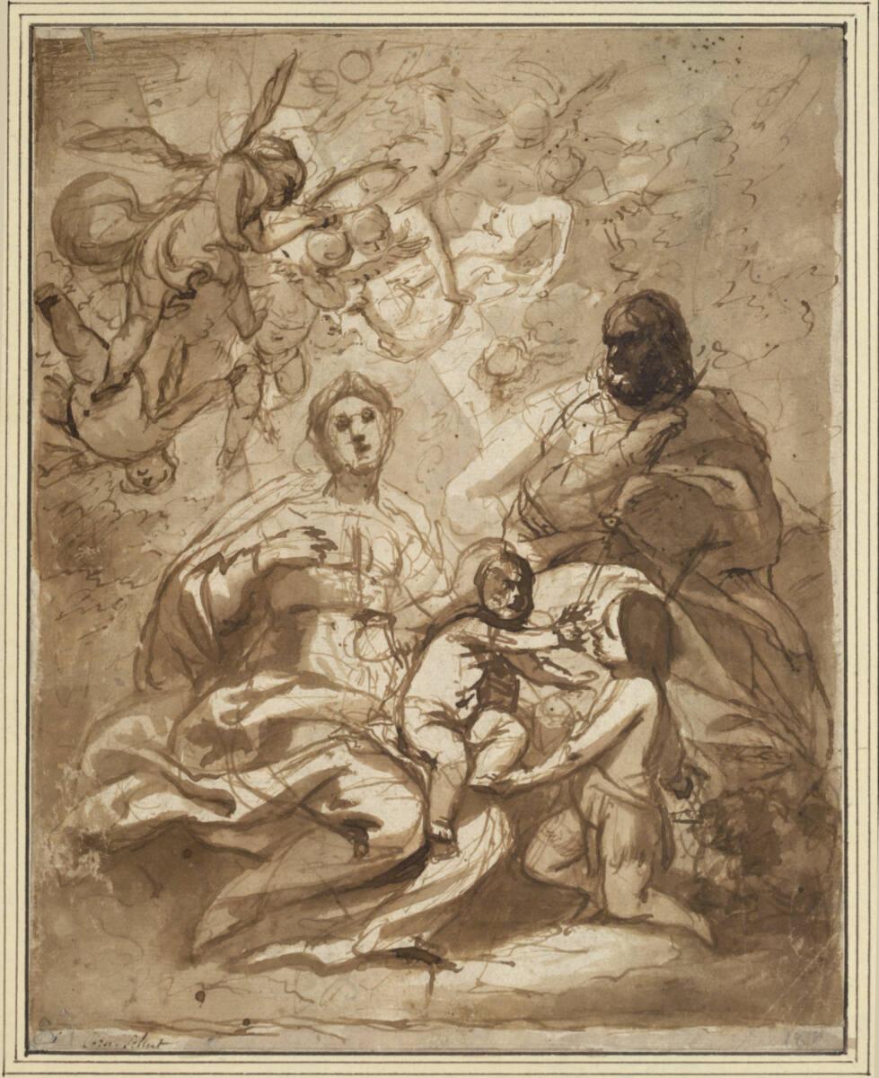 Cornelis Schut, Hl. Familie mit Engeln und dem knienden Johannesknaben, Inv. Nr.: 8429