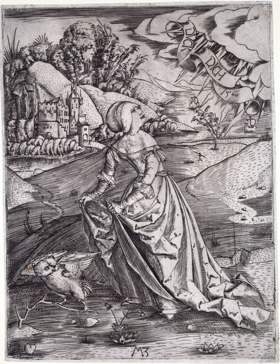 Die Frau mit der Eule, Matthäus Zasinger, 1500