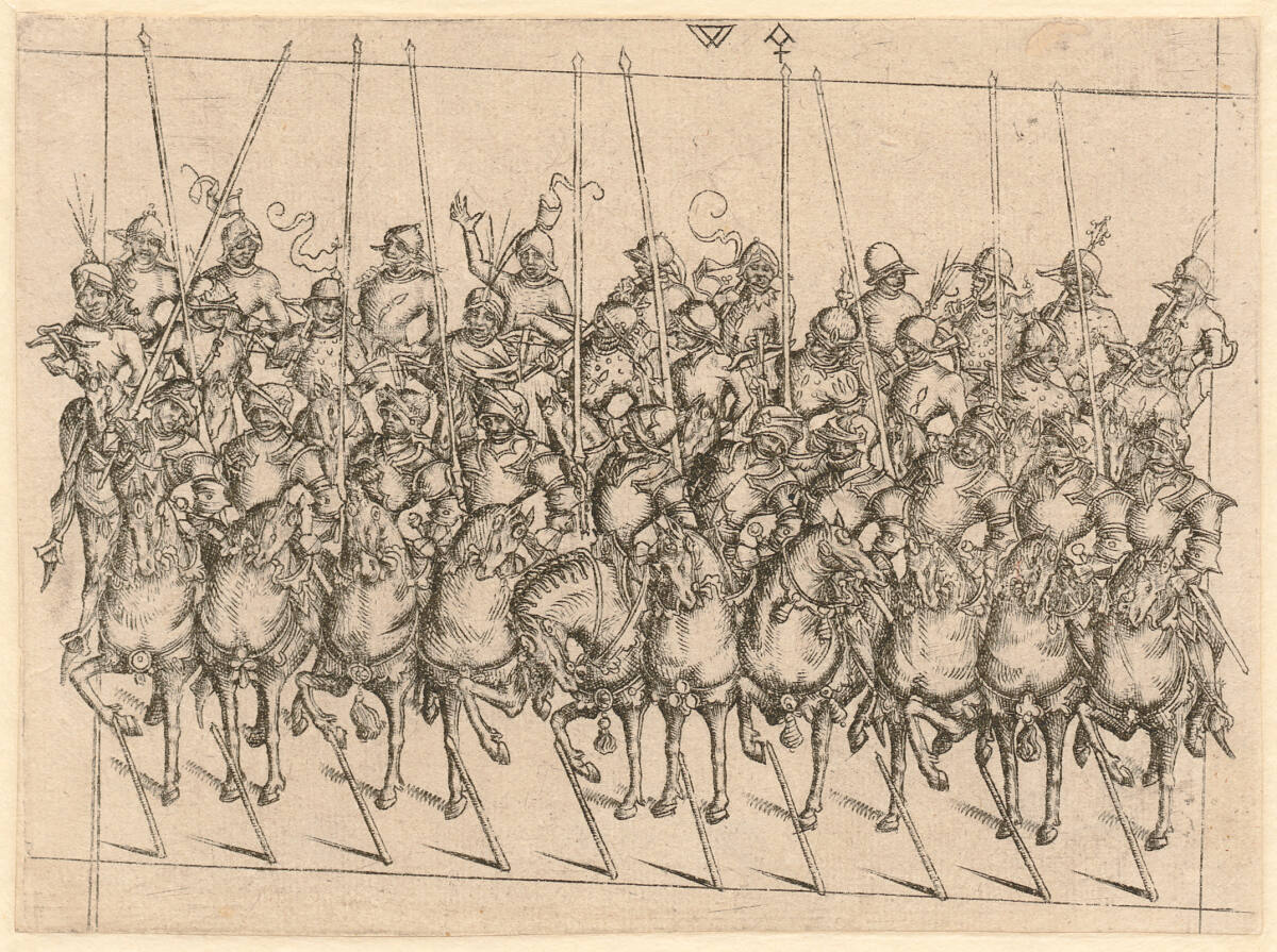 Eine Abteilung Reiterei von dreißig Mann, Master W with the Key, 1465–1490