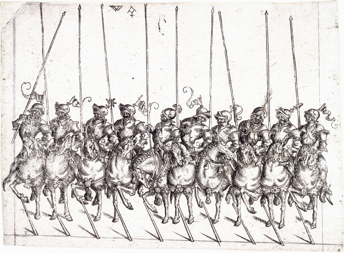 Zehn Ritter zu Pferde, Master W with the Key, 1465–1490