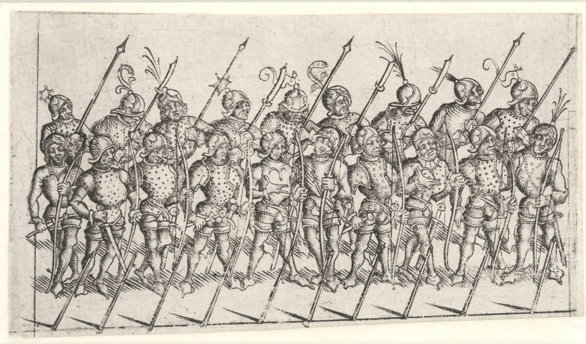 Eine Abteilung Fußvolk von neunzehn Mann, Master W with the Key, 1465–1490
