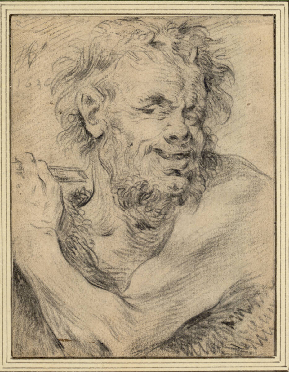 Brustbild eines lachenden Satyrs