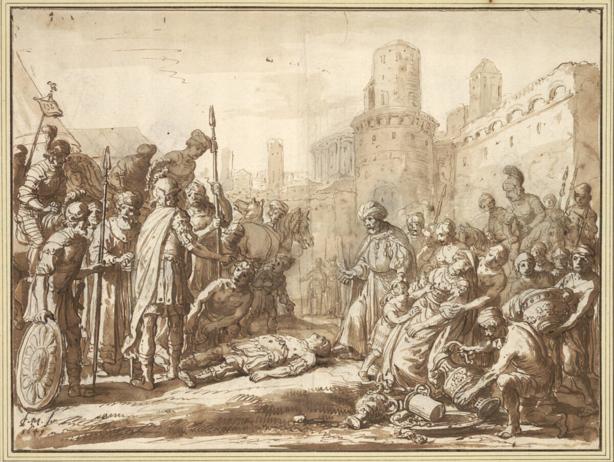 Die Übergabe von Hektors Leiche vor Troya (?), Claes Corneliszoon Moeyaert