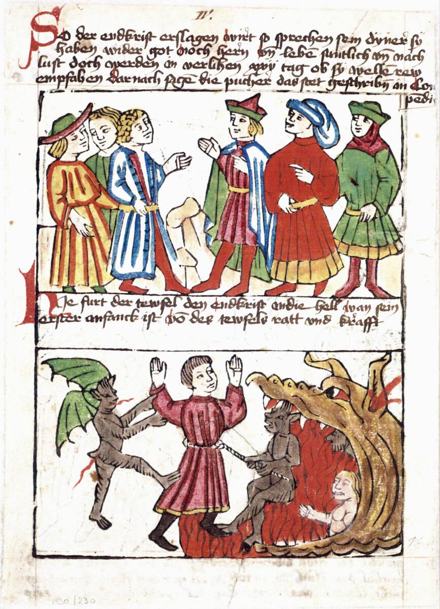 Anonym, Die Anhänger des Antichrist nach dem Tod ihres Meisters; Der Antichrist wird in die Höl…