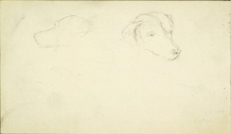 Alfred Kubin, Zwei Skizzen eines Hundekopfes, Inv. Nr.: 36748/10