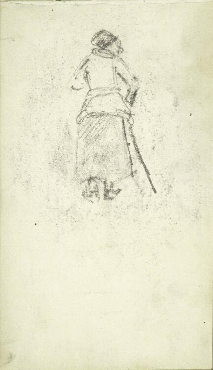Alfred Kubin, Rückenansicht einer Frau mit Stock, Inv. Nr.: 36748/16r