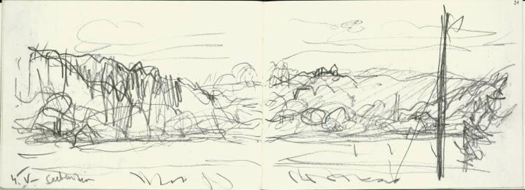 Georg Eisler, Landschaft bei Seebenstein, Inv. Nr.: 42968/30v-31r