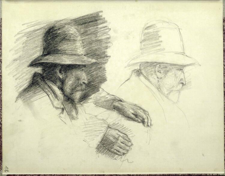 Alfred Kubin, Porträt- und Handstudien, Inv. Nr.: 34724/12