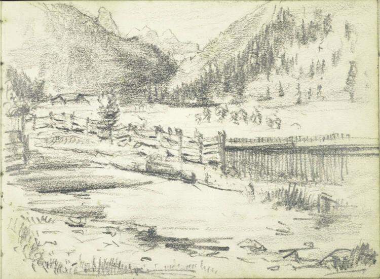 Alfred Kubin, Landschaft bei Lofer oder Zell am See, 1897, Inv. Nr.: 36753/8r