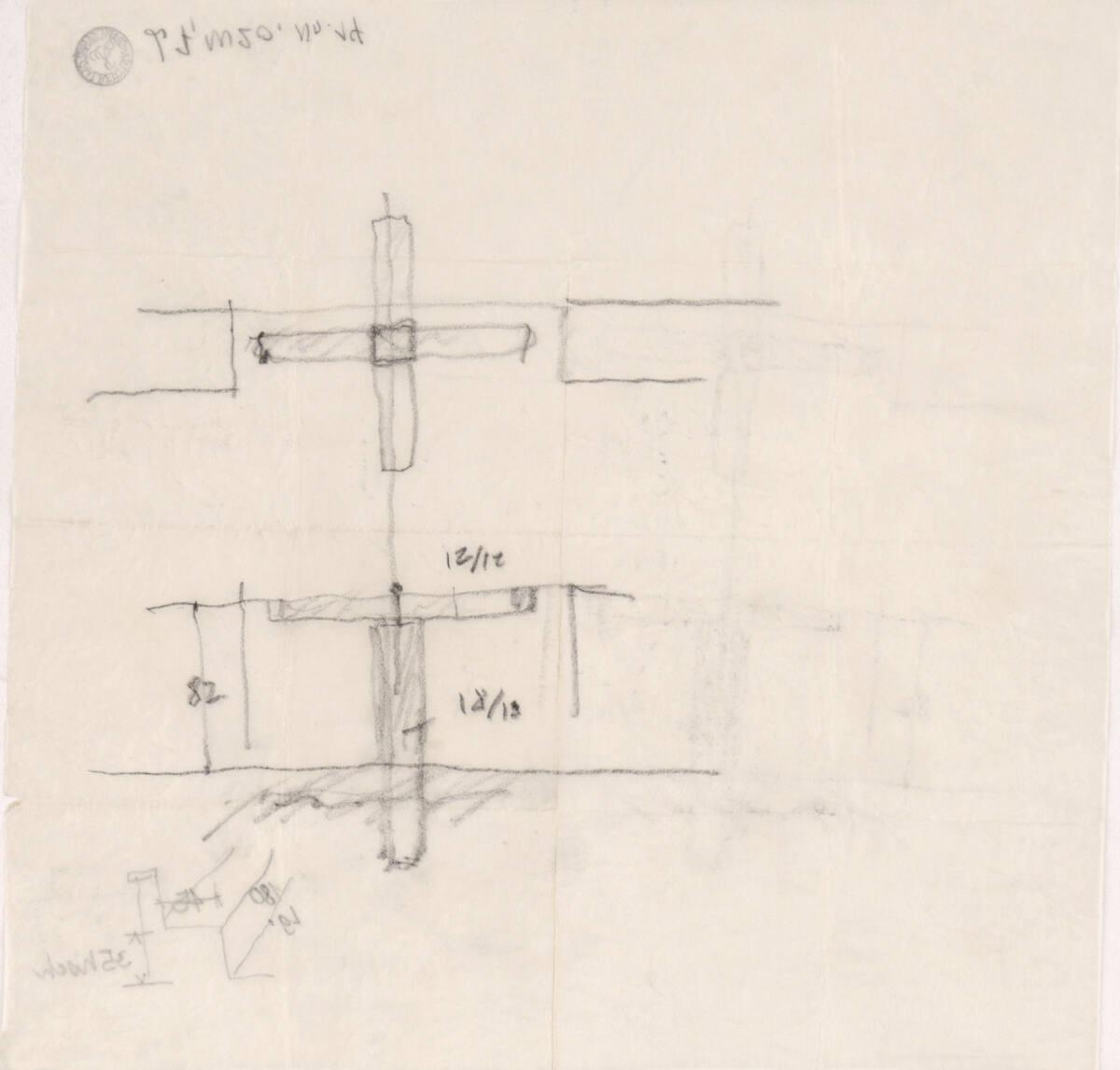 Clemens Holzmeister, Kitzbühel, Hahnenkamm, Kapelle St. Bernhard; Studie; Drehkreuz in der Umfa…