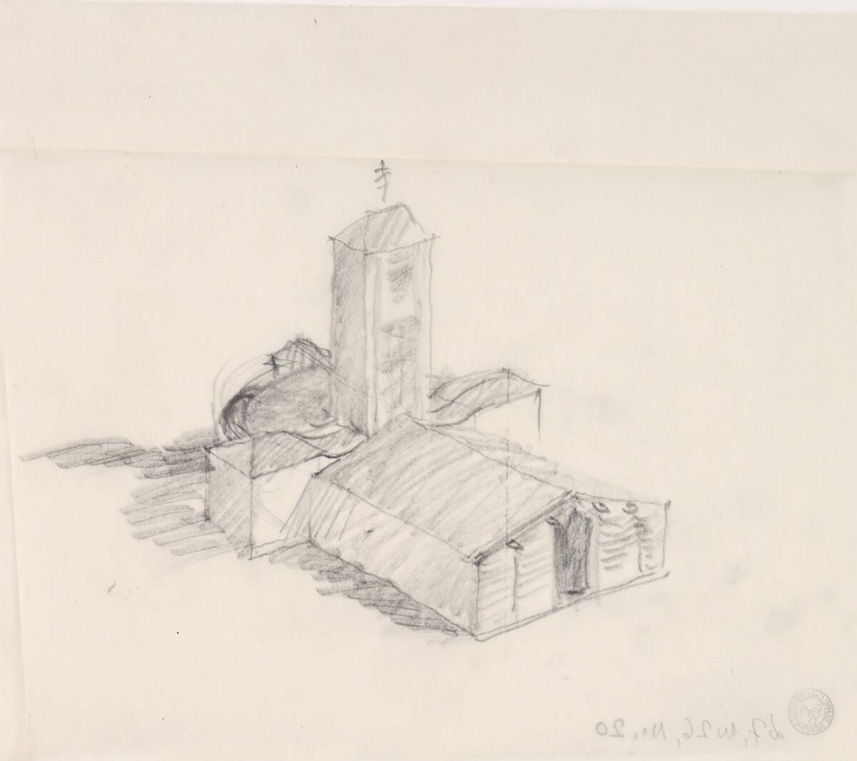 Clemens Holzmeister, Idealentwurf  für "Kirchenbau ewig neu", kleine Stadtkirche (Innsbruck, Pf…