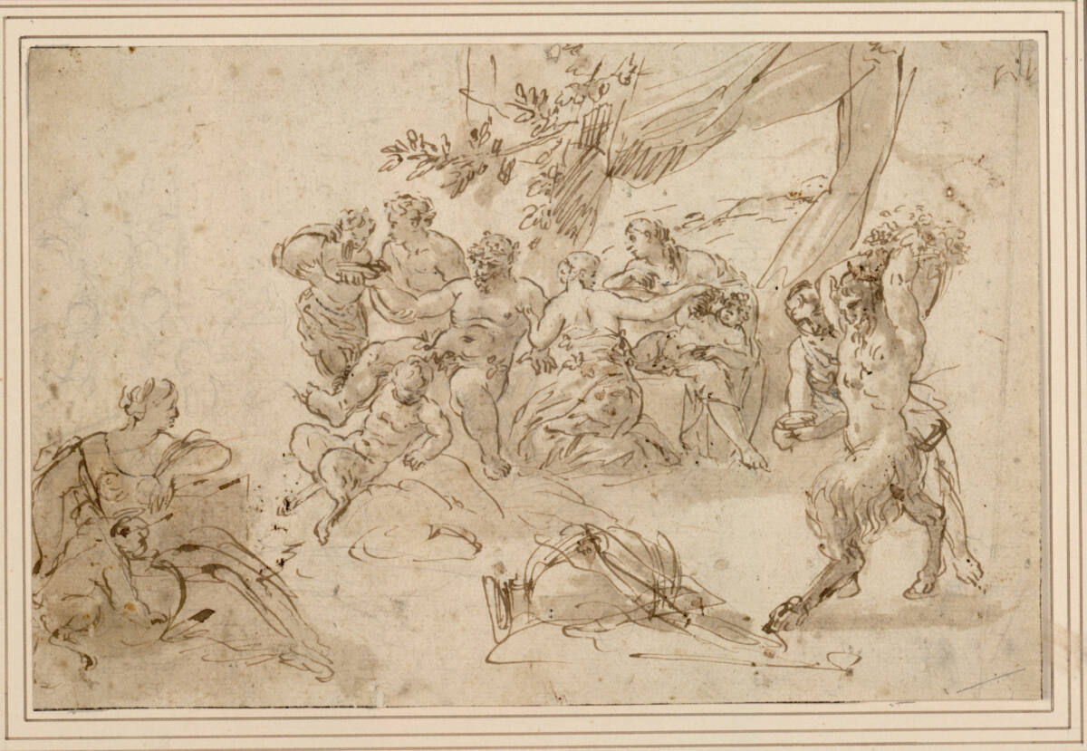 Bacchische Szene (Gelage mit Satyren und Nymphen), Justus van Egmont