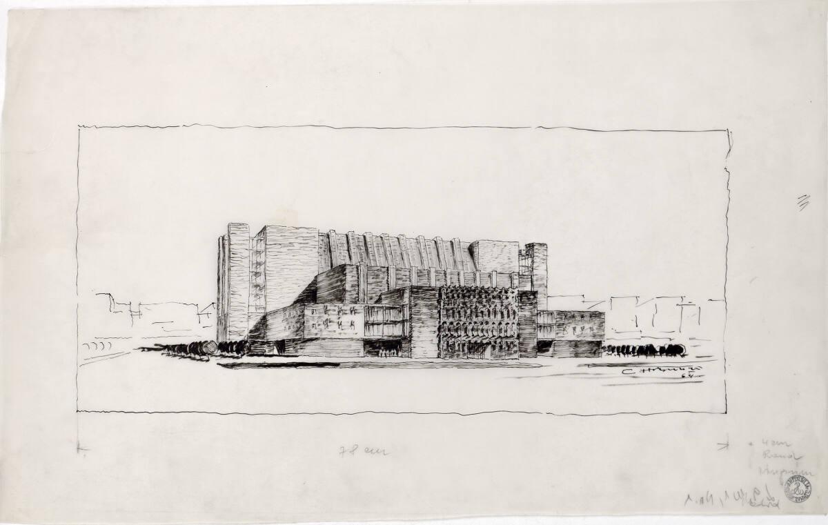 Clemens Holzmeister, Madrid, Oper; Studie; perspektivische Ansicht, Inv. Nr.: CLHA9/1/1