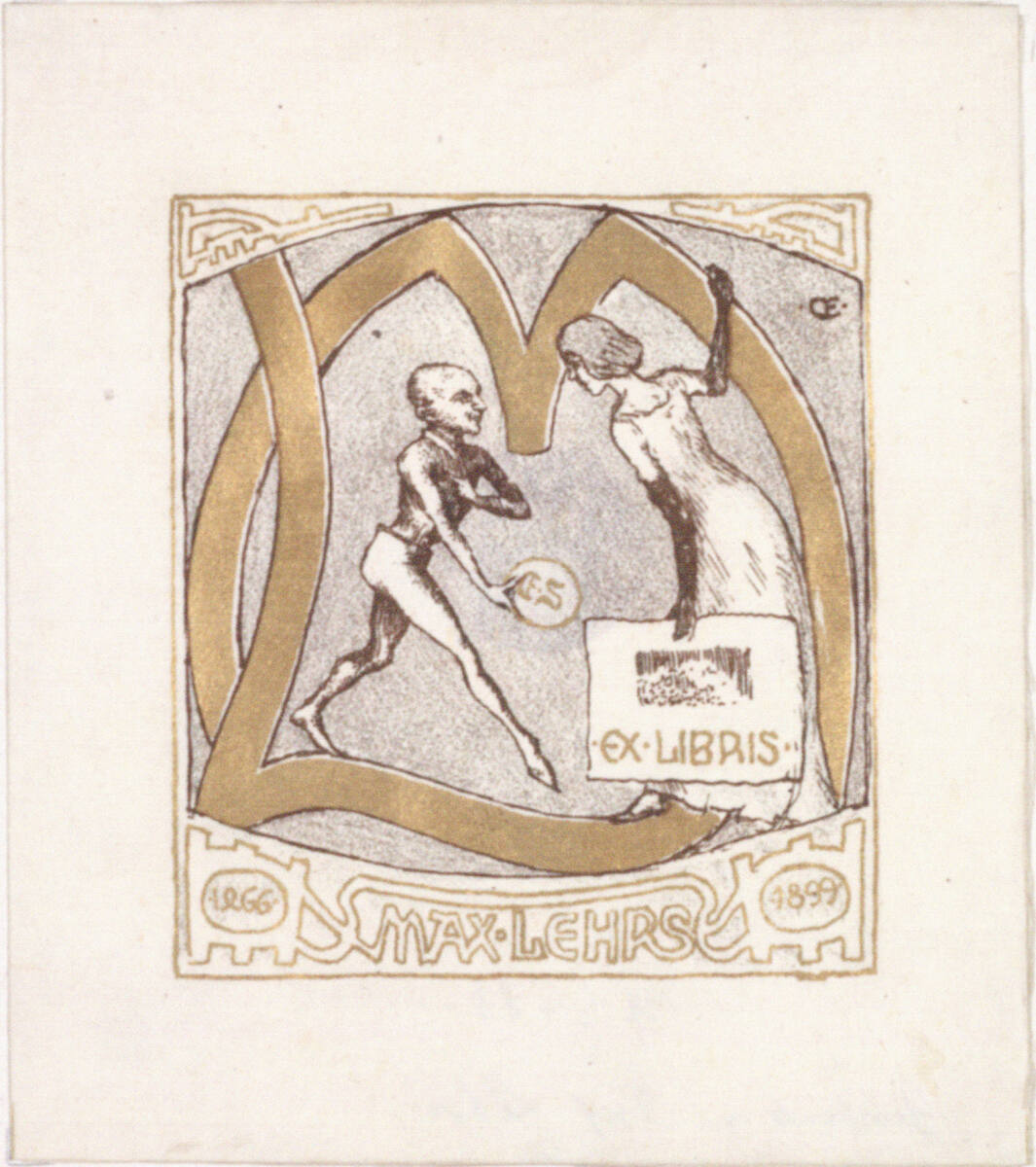 Exlibris Max Lehrs, Emil Orlík, 1899