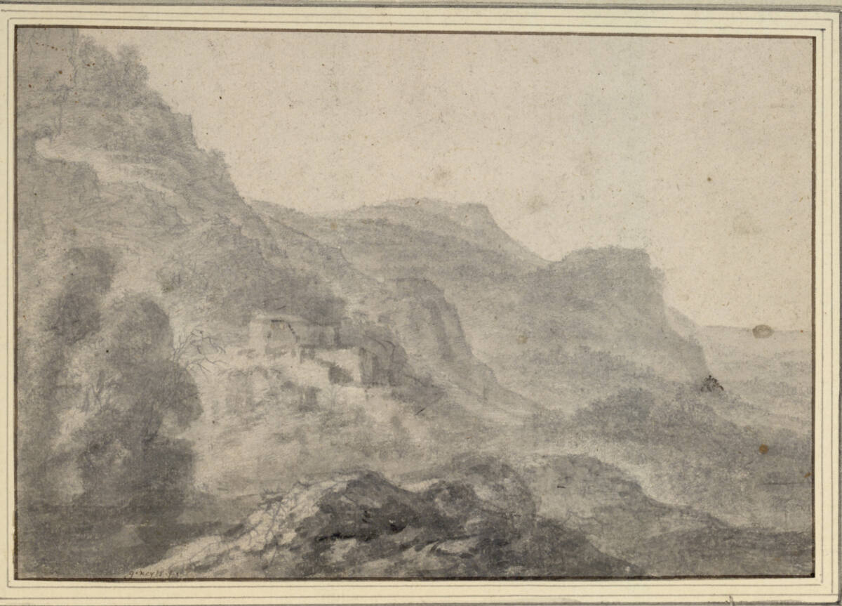 Gebirgslandschaft mit Kastell (?), Gillis Neyts