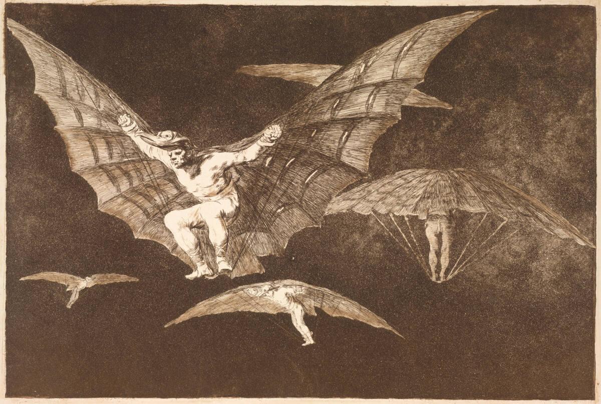 Francisco José de Goya y Lucientes, Los Proverbios: Modo de volar - Eine Art zu fliegen, Inv. N…