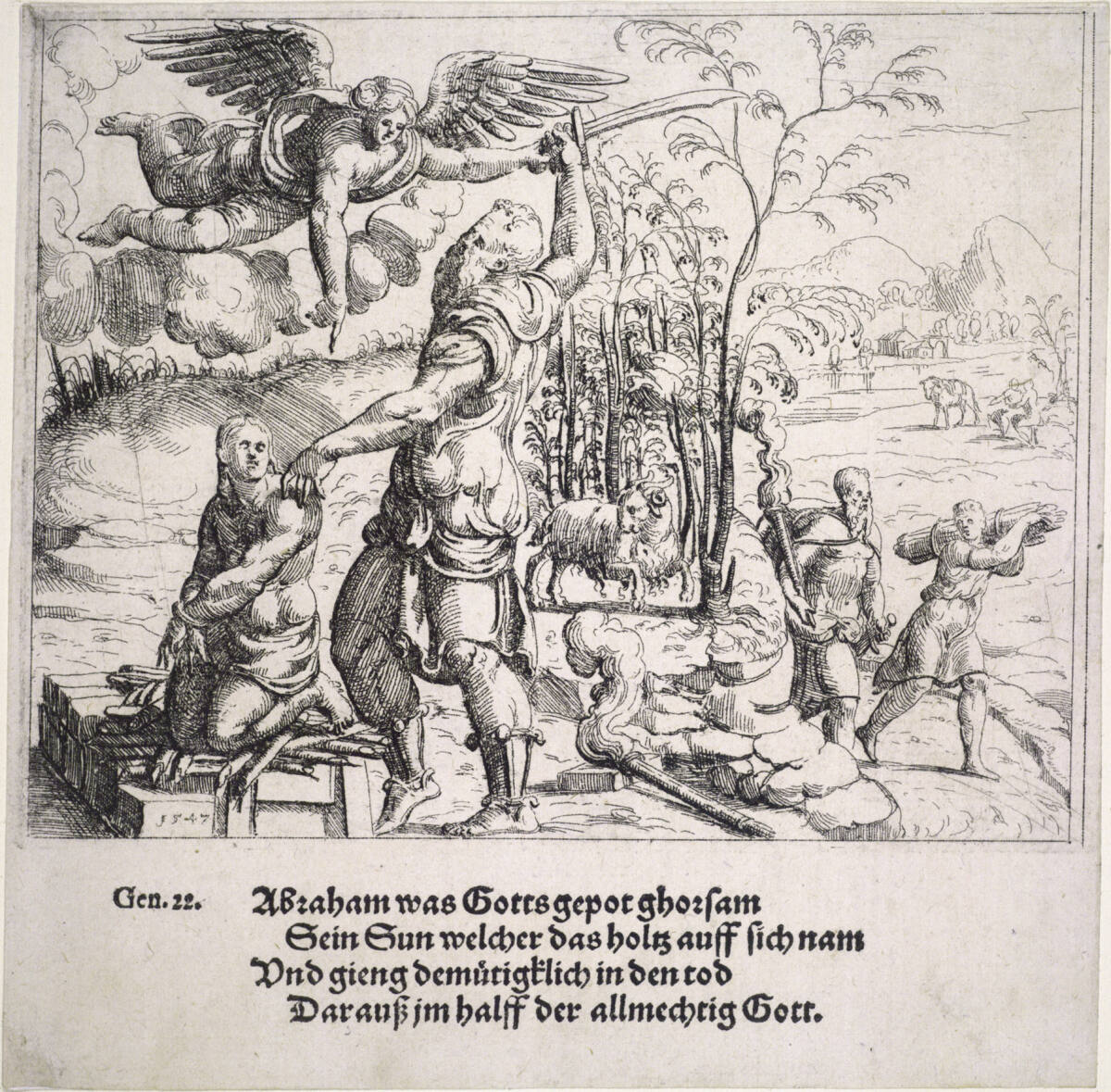 Abraham opfert Isaak, Augustin Hirschvogel, 1547