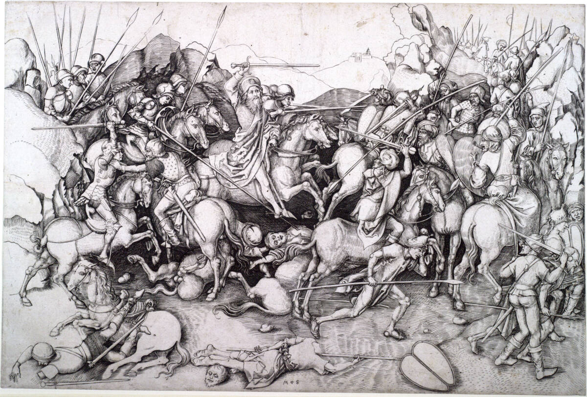 Der hl. Jakobus Major in der Schlacht bei Compostela, Martin Schongauer
