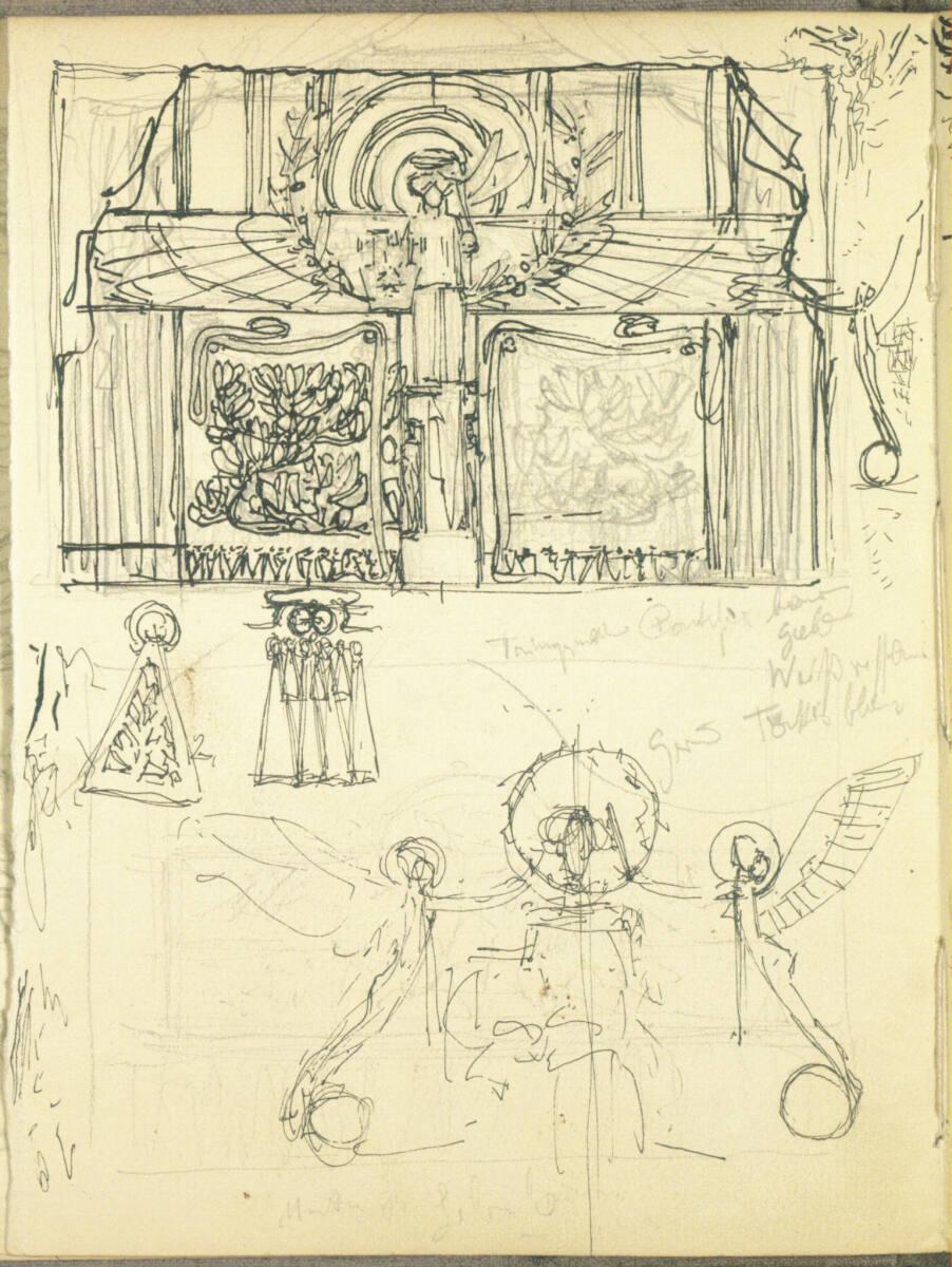 Alexander Rothaug, Entwurf für eine Flächendekoration, Inv. Nr.: 30552/22v