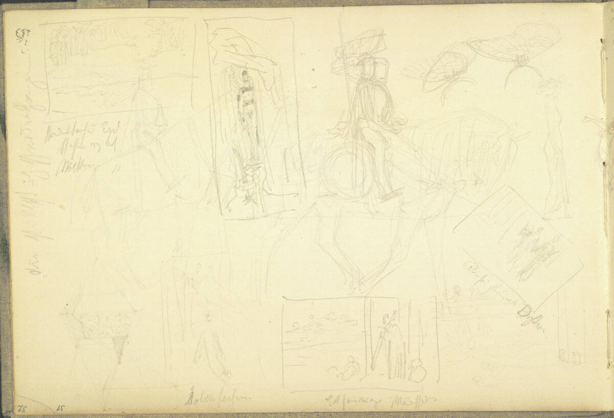 Zwei Skizzen eines Reiters, Figurenstudien, Alexander Rothaug
