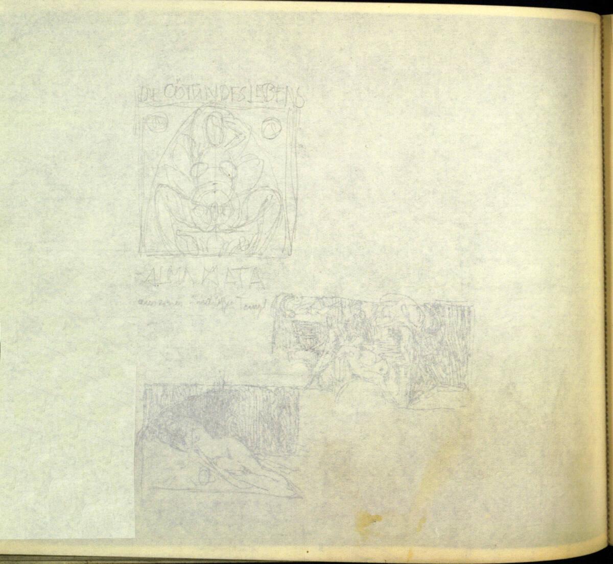 Alexander Rothaug, Skizze; "DIE GÖTTIN DES LEBENS ALMA MATA", Inv. Nr.: 40617/85v