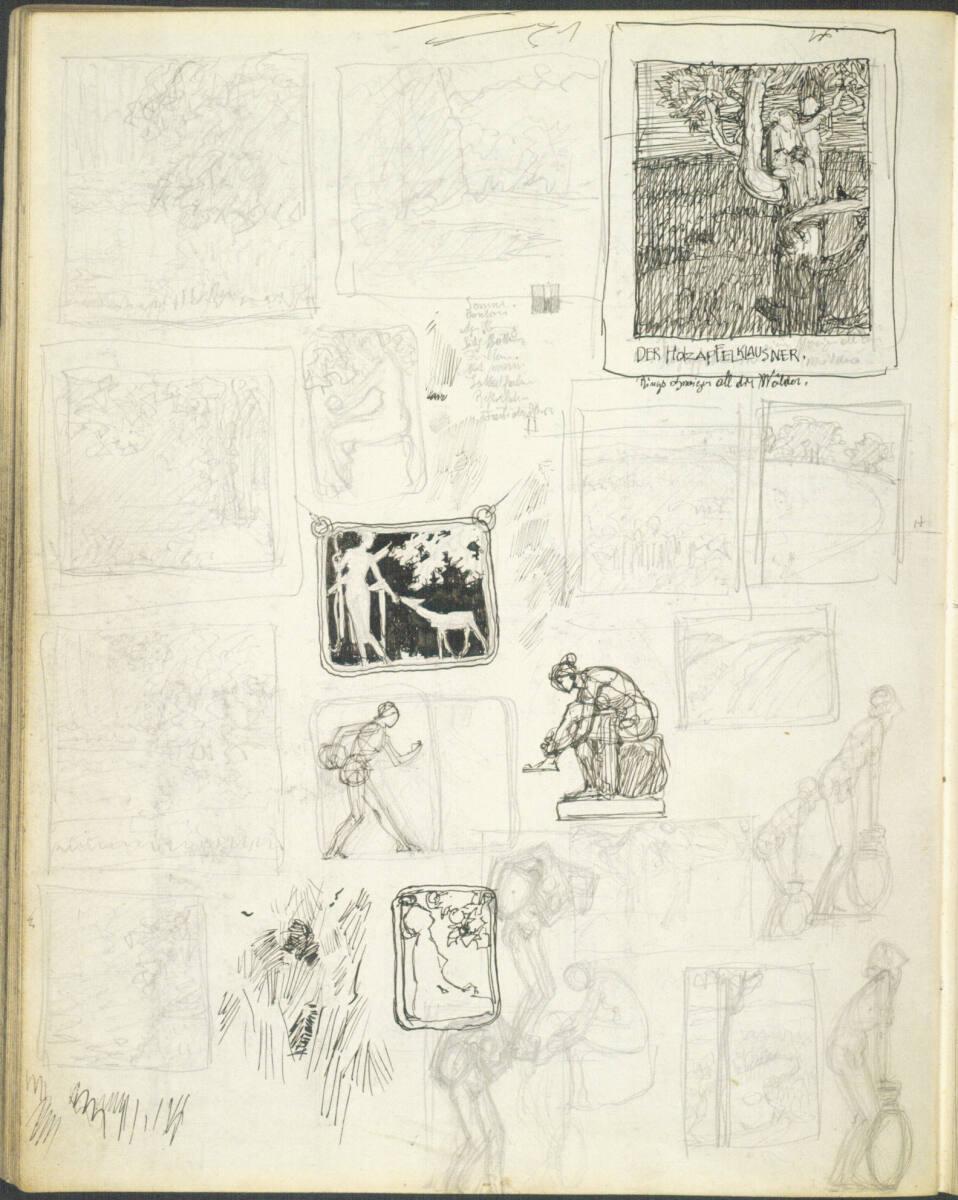 Alexander Rothaug, Verschiedene Skizzen; "DER HOLZAPFELKLAUSNER", Inv. Nr.: 40618/38v